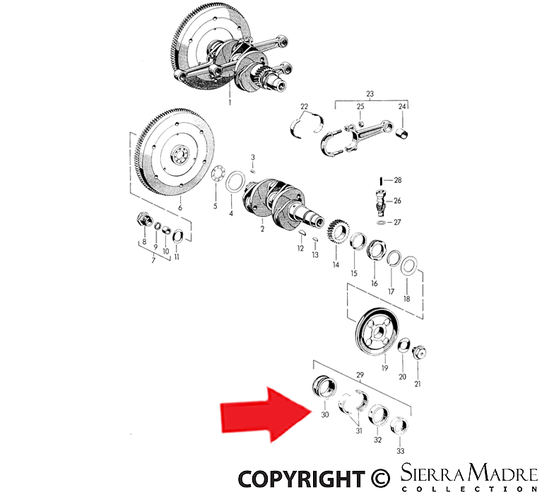 Porsche Main Bearing - All 356s/911/912 50-69 546-101-101-75