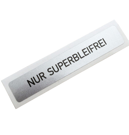Porsche Nur Superbleifrei Gas Filler Door Sticker - 964 89-94 930-701-203-05