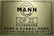Porsche Oil Filter Decal - Mann 644-701-011-13