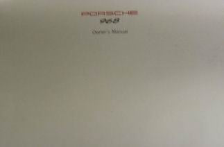 Porsche Owners Manual - 968 WKD-968-020