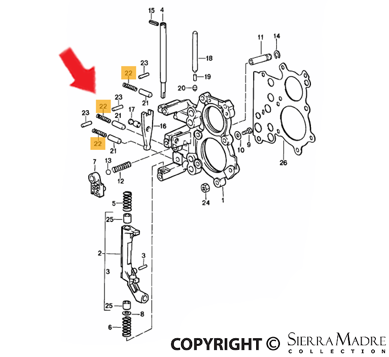 Porsche Pressure Spring - 911/964 87-94 959-303-235-00