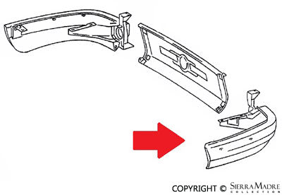 Porsche Rear Bumper - Left - 911/912 69-73 911-505-021-02-GRV