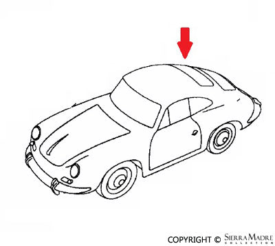 Porsche Rear Window Glass - 356BT6/356C 62-65 644-545-101-06