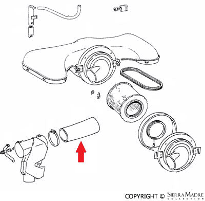Porsche Regulator to Air Cleaner Hose - 911 70-73 911-108-272-00
