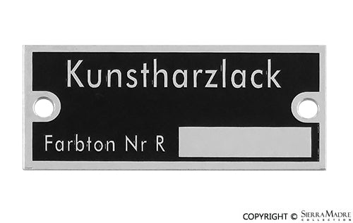 Porsche Reutter Kunstharzlack Paint Number Plate 644-701-103-00