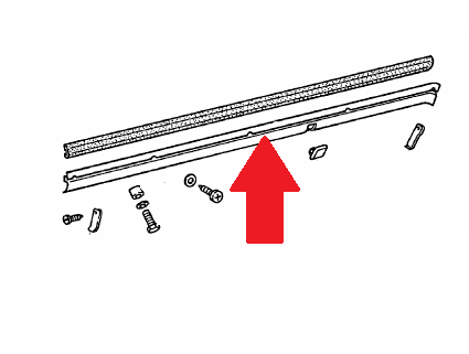 Porsche Rocker Deco Trim Cover - Black - Left 76-89 930-559-047-01-GRV