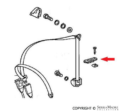 Porsche Rosette - Seat Belt - 911/964 74-94 911-555-615-01