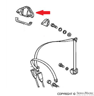 Porsche Seat Belt Cover - Upper 78-88 928-803-141-00