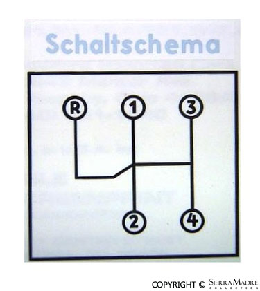 Porsche Shift Pattern Decal - 356B/356C 644-701-542-00