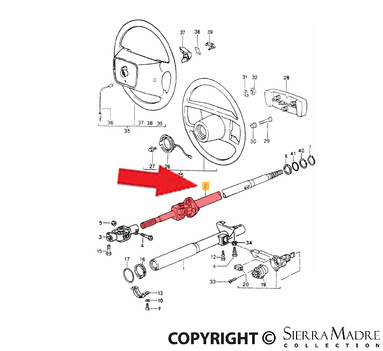 Porsche Steering Shaft - 964 89-94 964-347-059-50