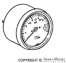 Porsche Tachometer Gauge - 911E 911-641-302-X