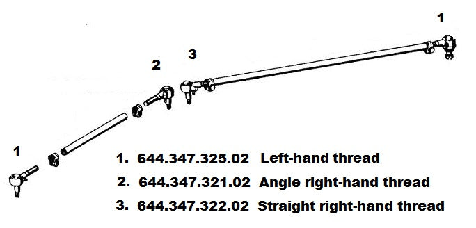 Porsche Tie Rod End - Inner - Right Side - 356A/356B/356C 644-347-322-02