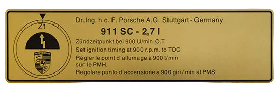 Porsche Timing Decal - 2.7 Carrera 73-74 911-006-508-00