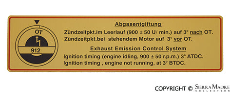 Porsche Timing Decal - 912 65-69 SMC-912-006
