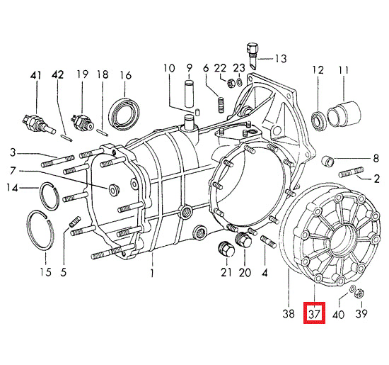 Porsche Transmission Cover - Lateral - 914 70-76 905-301-311-11
