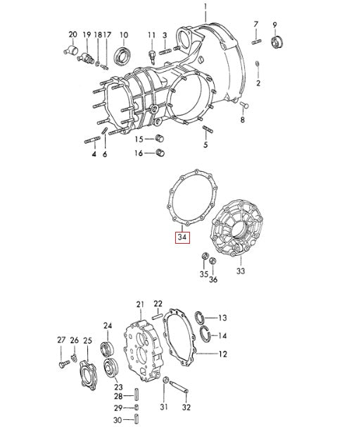 Porsche Transmission Sealing Gasket - 911/912 65-73 901-301-391-02