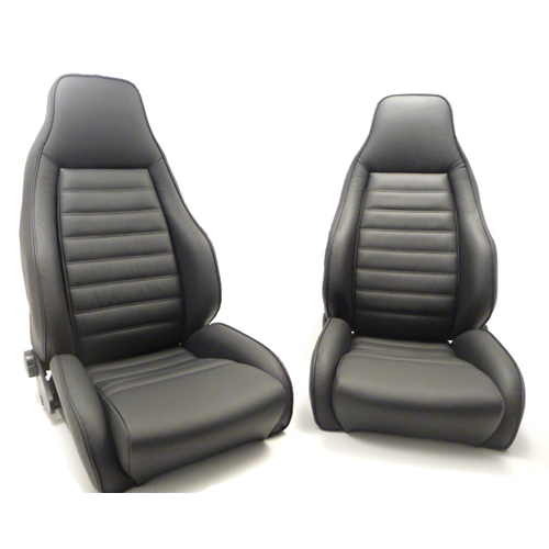Porsche Turbo Seat Set - Black Leather - 911/930 74-84 911