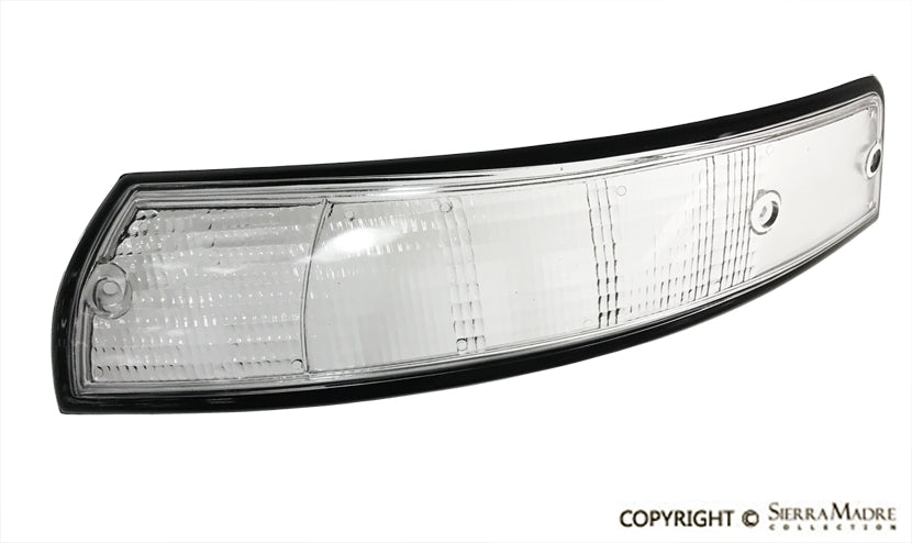 Porsche Turn Signal Lens Clear - Left - Euro - Black Trim 69-73 SMC-631-943-01