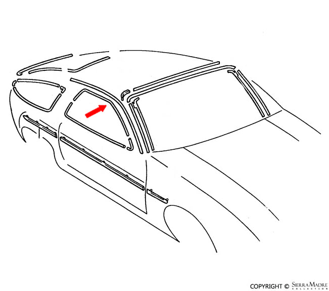 Porsche Upper Window Aluminum Trim - Right - 928 78-95 928-537-312-04-70K