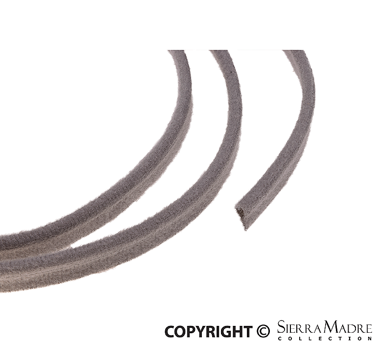 Porsche Velvet Sunroof Edge Seal - Grey - 356 60-65 644-564-901-50-600
