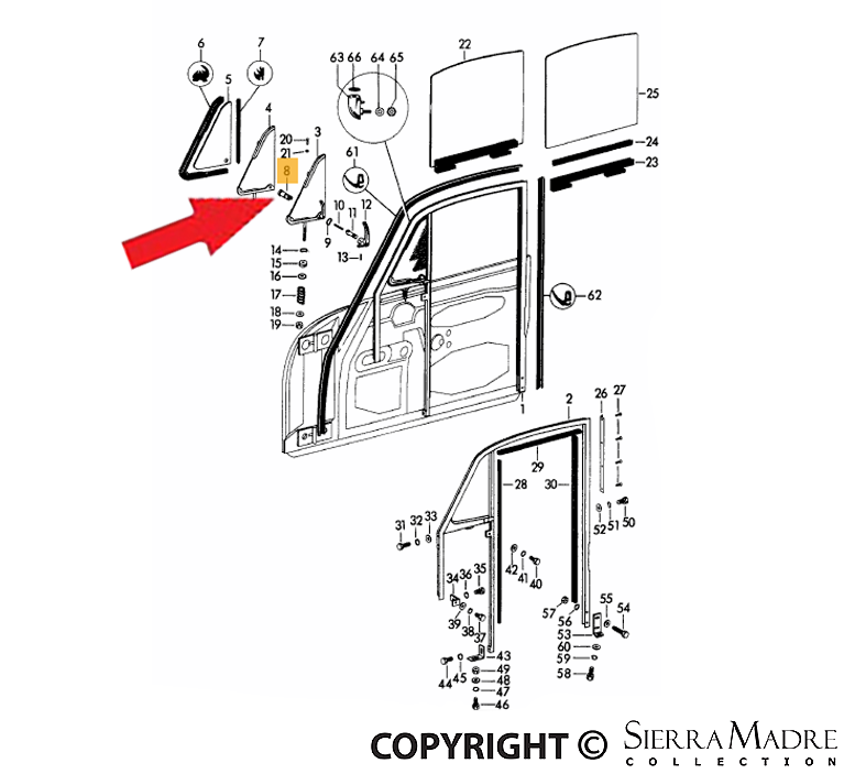 Porsche Vent Bolt - 356A/356B/356C 644-542-558-01