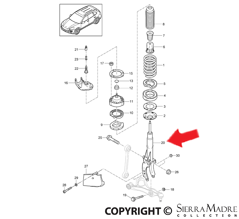 Porsche Vibration Damper Fro - Cayenne 11-14 958-343-043-01