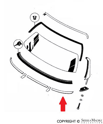 Porsche Windshield To Cowl Trim - Left - Conv.D/Roadster 59-62 644-541-911-41