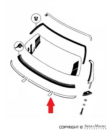Porsche Windshield To Cowl Trim Shackle - Conv.D/Roadster 59-62 644-541-915-41