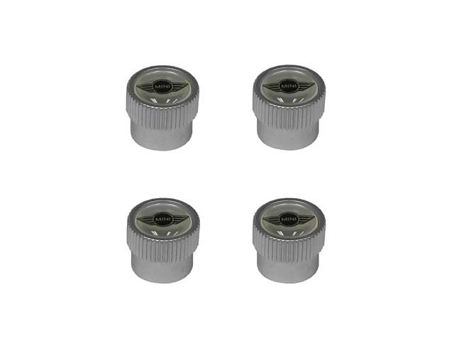 Mercedes-Benz Wheel Valve Stem Cap Set with "MINI" Logo (Set of 4) | 2006 36110429651