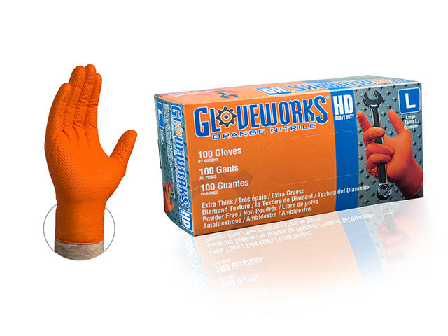 Orange Nitrile Gloves - Large 559870075
