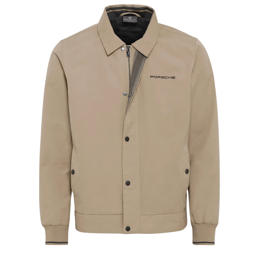 60Y Porsche 911 Straight Cut Men's Light Beige Jacket - Large