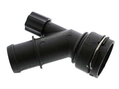 Porsche Coolant Hose Connector - Lower Hose to Radiator with Drain, Boxster | 2007 6Q0122291F