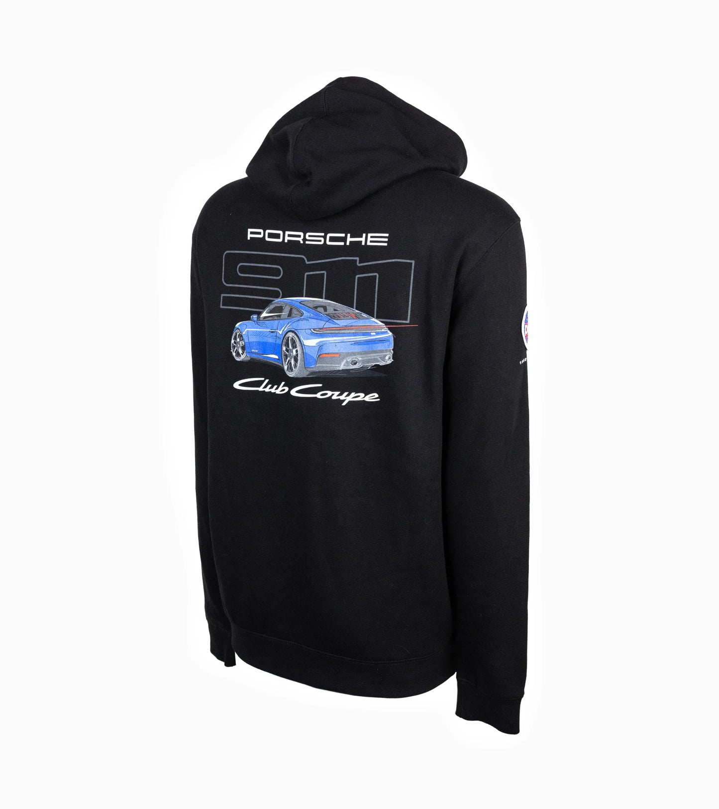 911 Club Coupe Porsche x PCA Screen Print Men's Black Zip-Up Hoodie