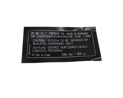 Air Conditioning Sticker - 911 | 1999-2012