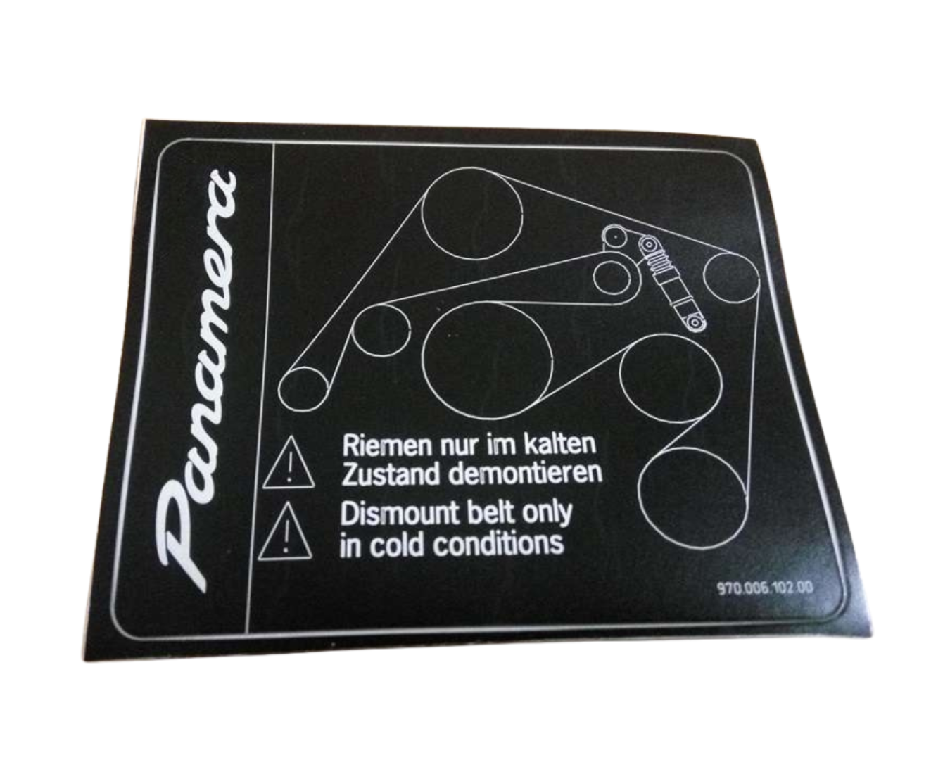 Assembly Aid V-Belt Sticker - Panamera | 2010-2016