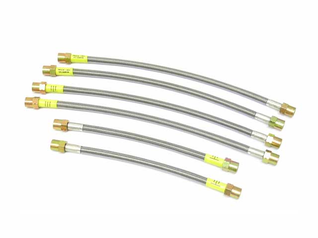 BMW Brake Hose Set - Steel Braided with Clear Protective Jacket | 1968-1981 885522950