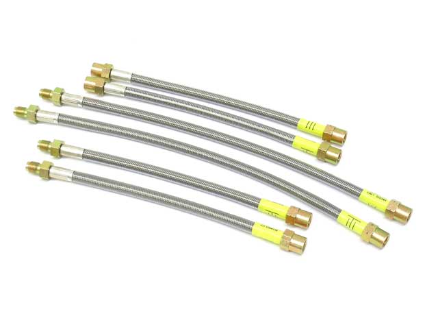 BMW Brake Hose Set - Steel Braided with Clear Protective Jacket | 1984-1993 885522952
