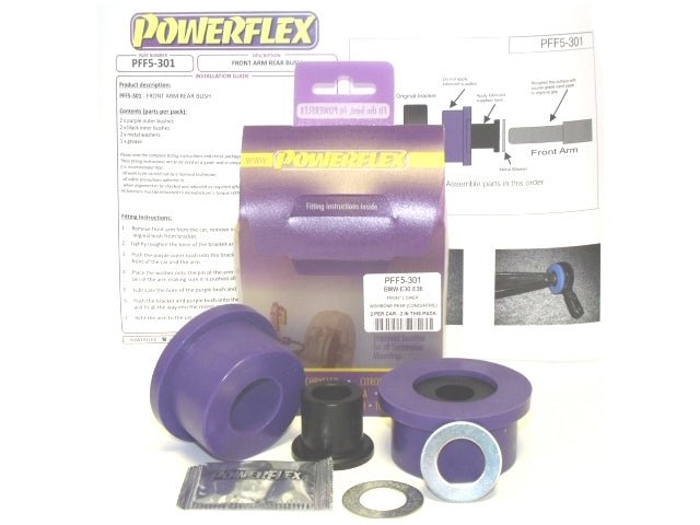 BMW Bushing Set without Brackets for Control Arms - Powerflex | 1984-2002
