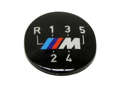 BMW Emblem - Oval Shift Knob "M" 5 Speed Pattern Adhered | 1984-1999 25111221613