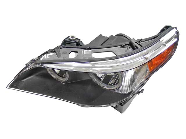 BMW Headlight Assembly Halogen with White Turn Signal Lens and Yellow Reflector | 2004-2007 63127166115