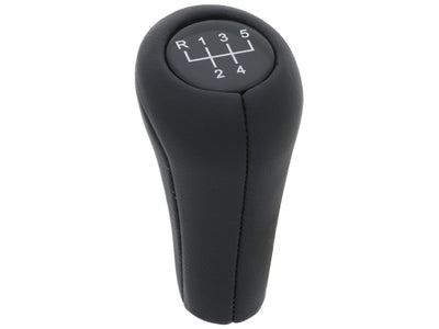 BMW Shift Knob - Black Leather with 5-Speed Emblem Push on Type | 1989-2006 25117500299