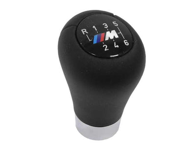 BMW Shift Knob - Black Leather with "M" 6-Speed Emblem Heavy, Push on Type | 2003-2010 25117896886