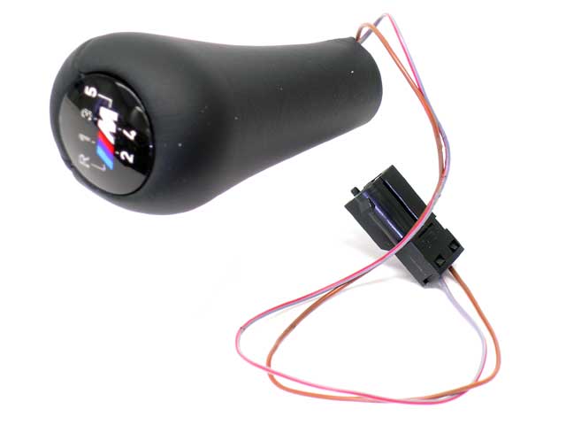 BMW Shift Knob - Illuminated Black Leather with "M" 5-Speed Emblem Push-on Type | 1991-2000 25112231550