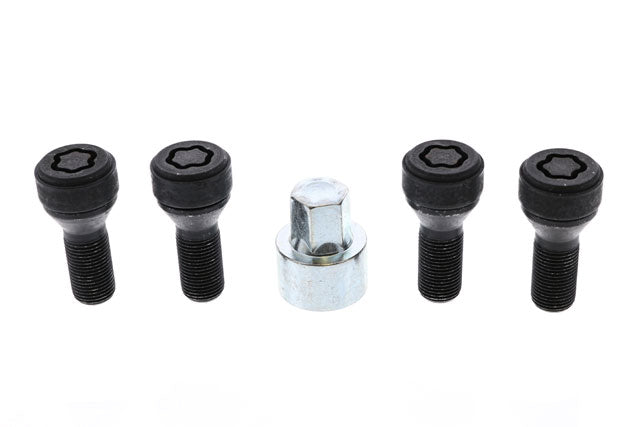 BMW Wheel Lock Set - Black, Flower-Shaped Drive Type with Spinning Ring | 2007-2025 36132453961