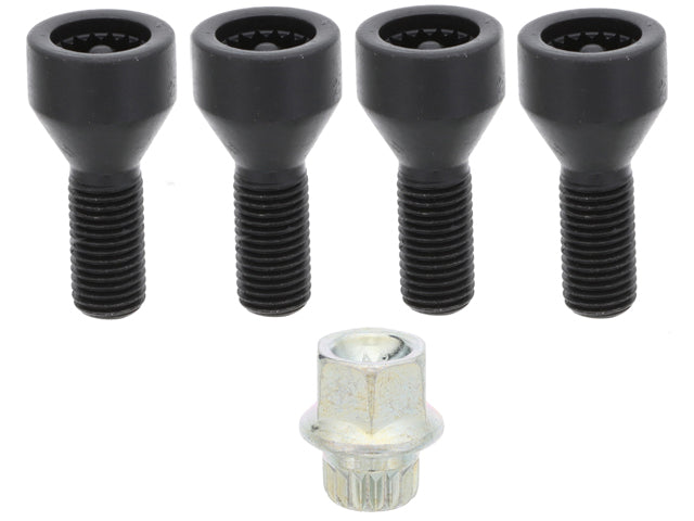 BMW Wheel Lock Set - Black, Internal Spline Drive Type | 1984-2016 36136786419