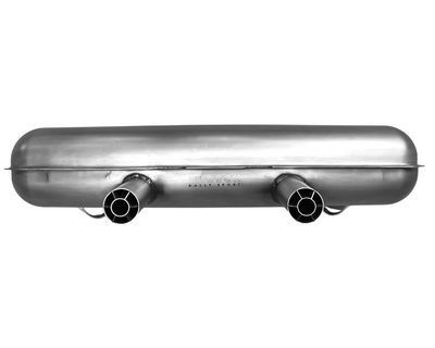 Bursch Rally Sport Muffler - Stainless Steel with 2.5” Cookie Cutter tips. 911 2.0 - 2.2 - 2.4 - 2.7 | 1965-1973