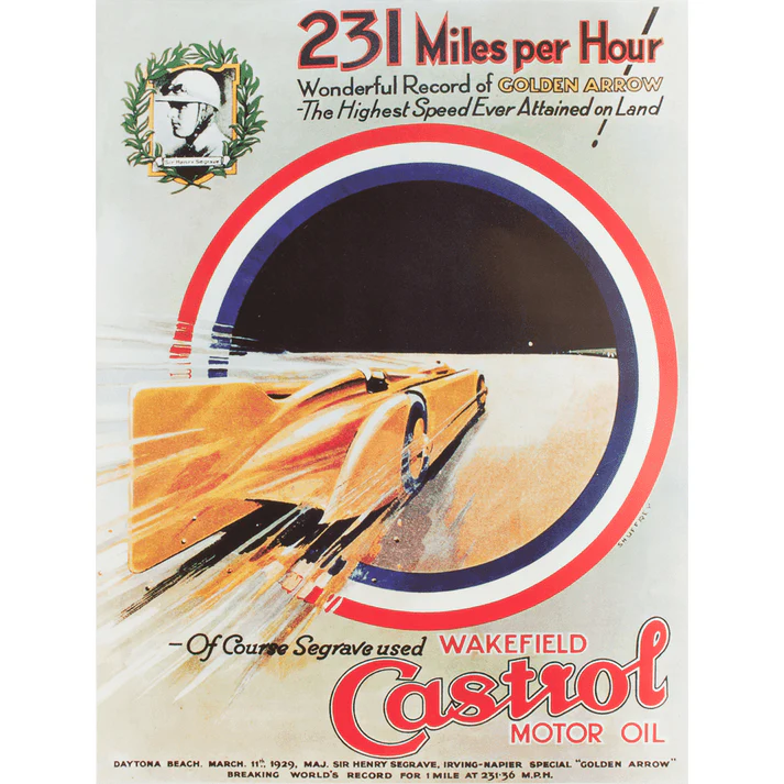 Castrol Classic 231 mph Landspeed Record Poster