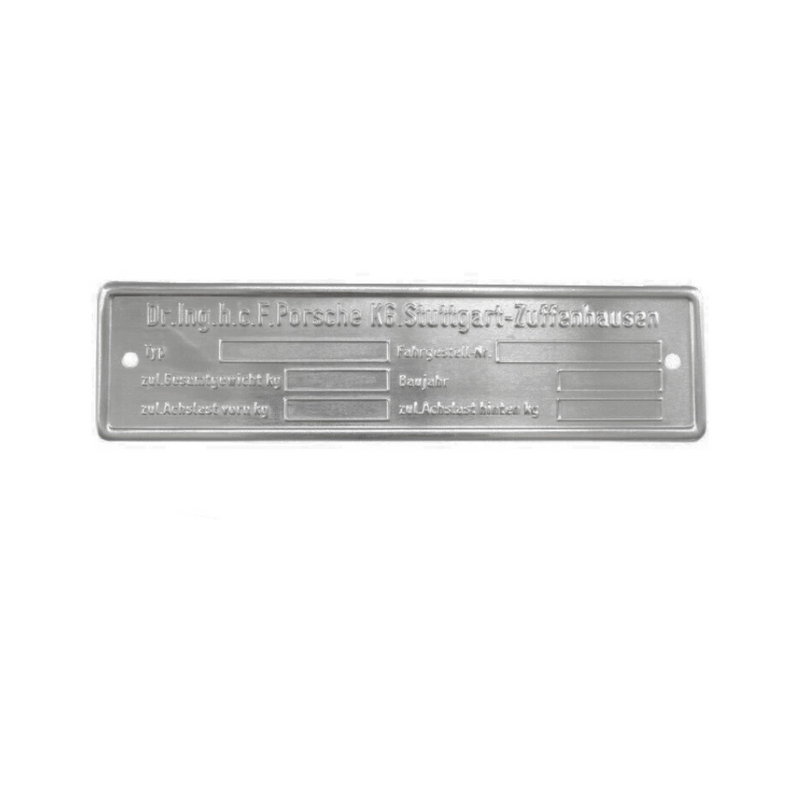 Chassis Identification Plate - 911 | 914 | 924 | 928 | 1965-1995