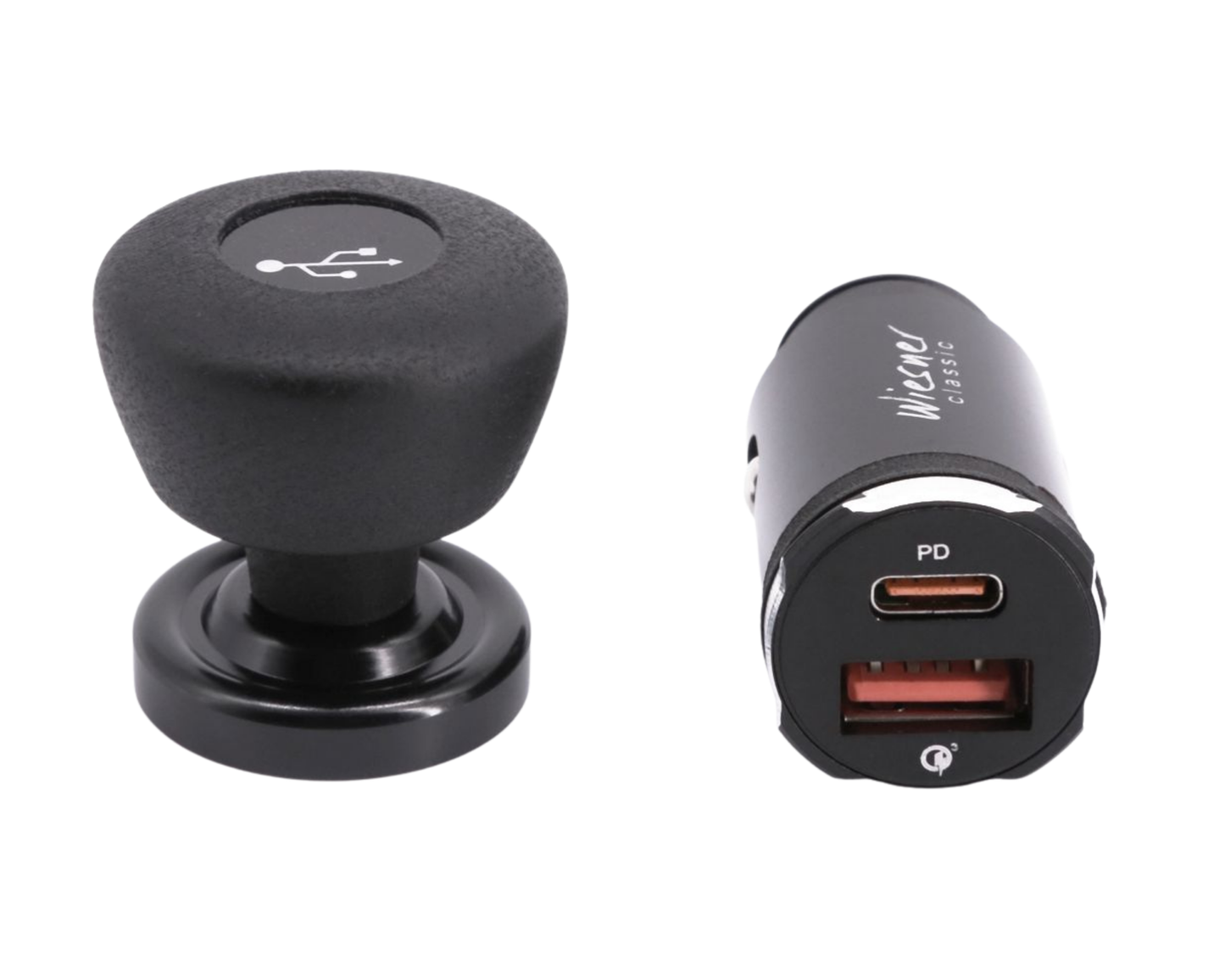Cigarette Lighter To USB Adapter - Black Foot - 911 | 1968-1973 USB-911-68-73-AC-B