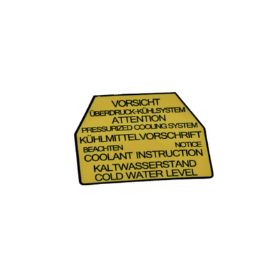 Coolant Expansion Tank Decal - 928 | 1978-1995
